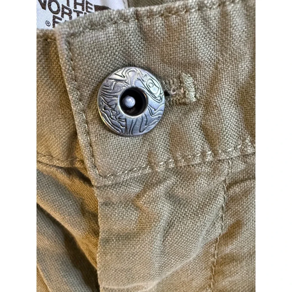 North Face Mens Hiking Pants 32x30 Olive Tan Canvas Articulated Knee Trail Carg